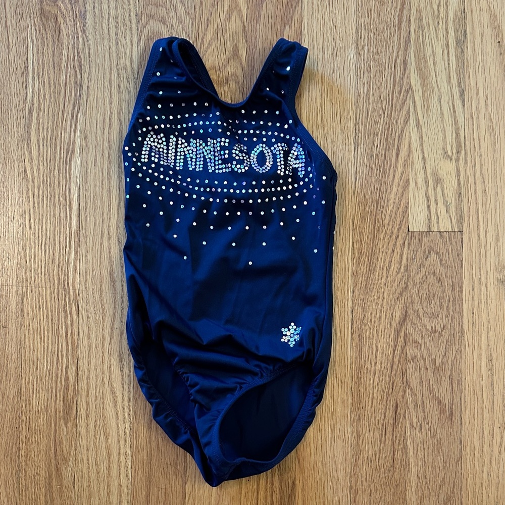 Snowflake Designs Minnesota gymnastics leotard.